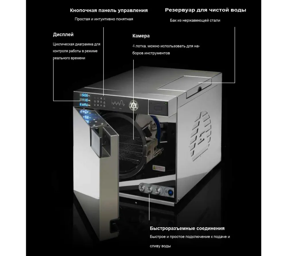 woson prima tanvo c18 автоматический автоклав класса b, объем: 18 л  2