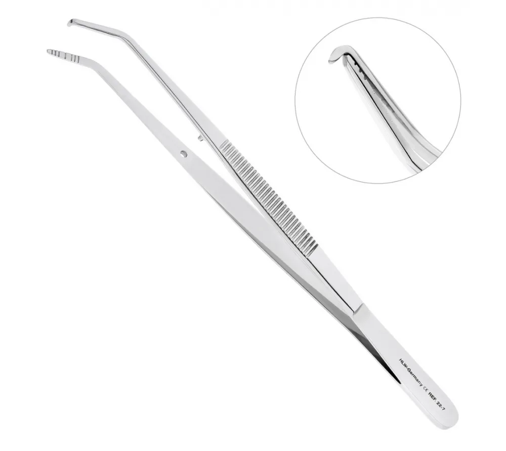 hlw goldman-fox пинцет, правый, крысиный зуб, 150 мм