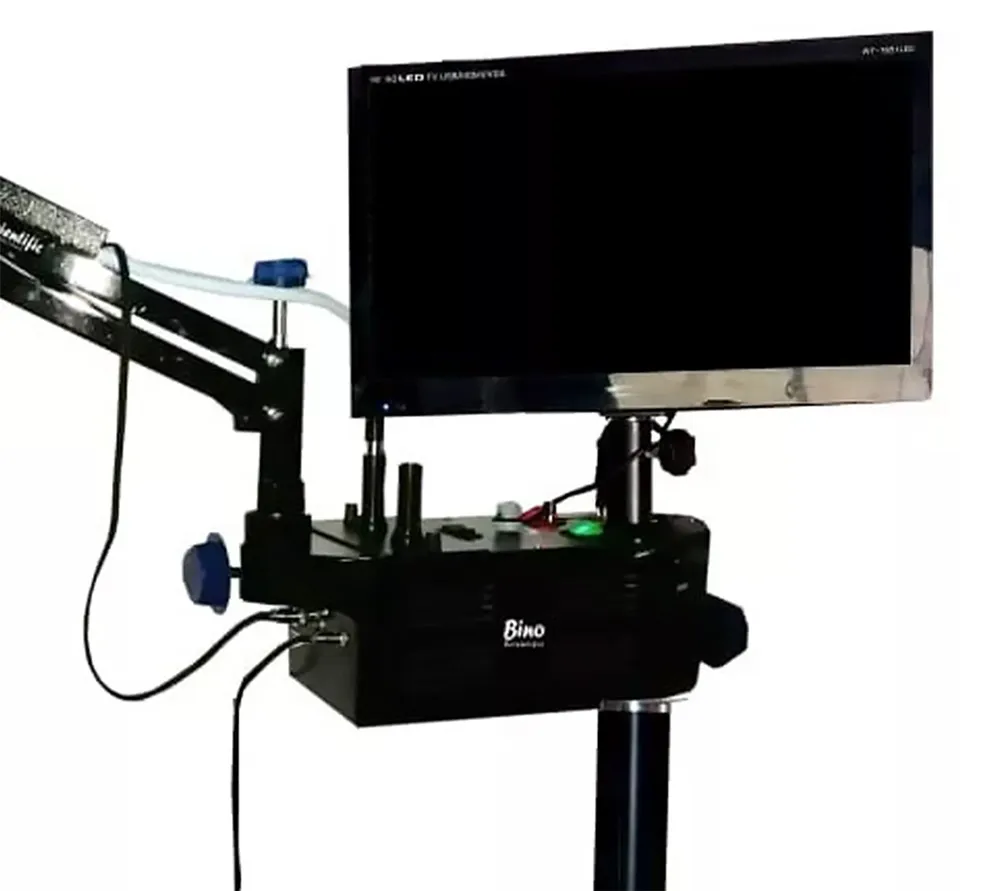 bino scientific vision 5 led black дентальный операционный микроскоп с 5-ти ступенчатым увеличением, hd-видеофиксацией и светодиодным освещением  3