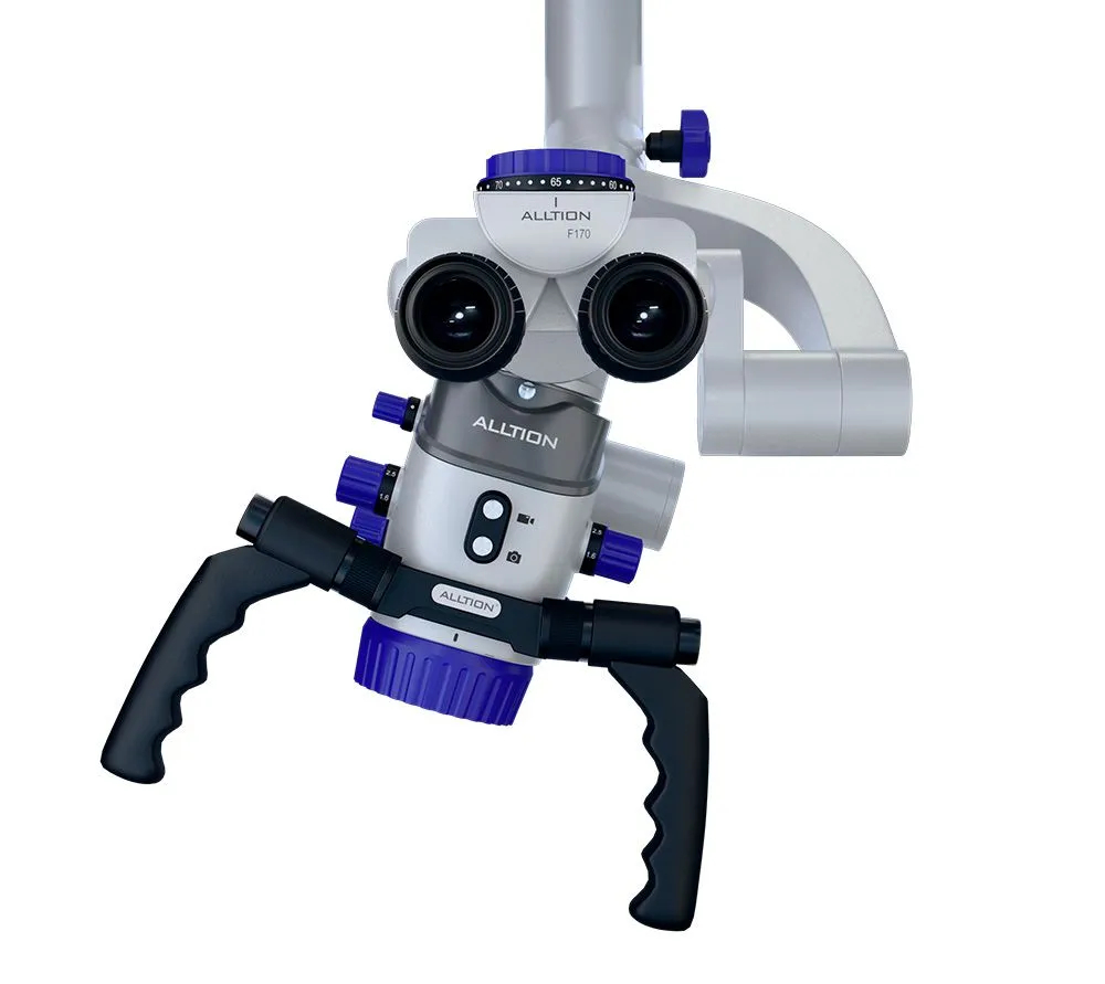 alltion am-5000vfr стоматологический микроскоп с вариоскопом, флуоресценцией и маятниковой системой fora (стул в подарок)  4