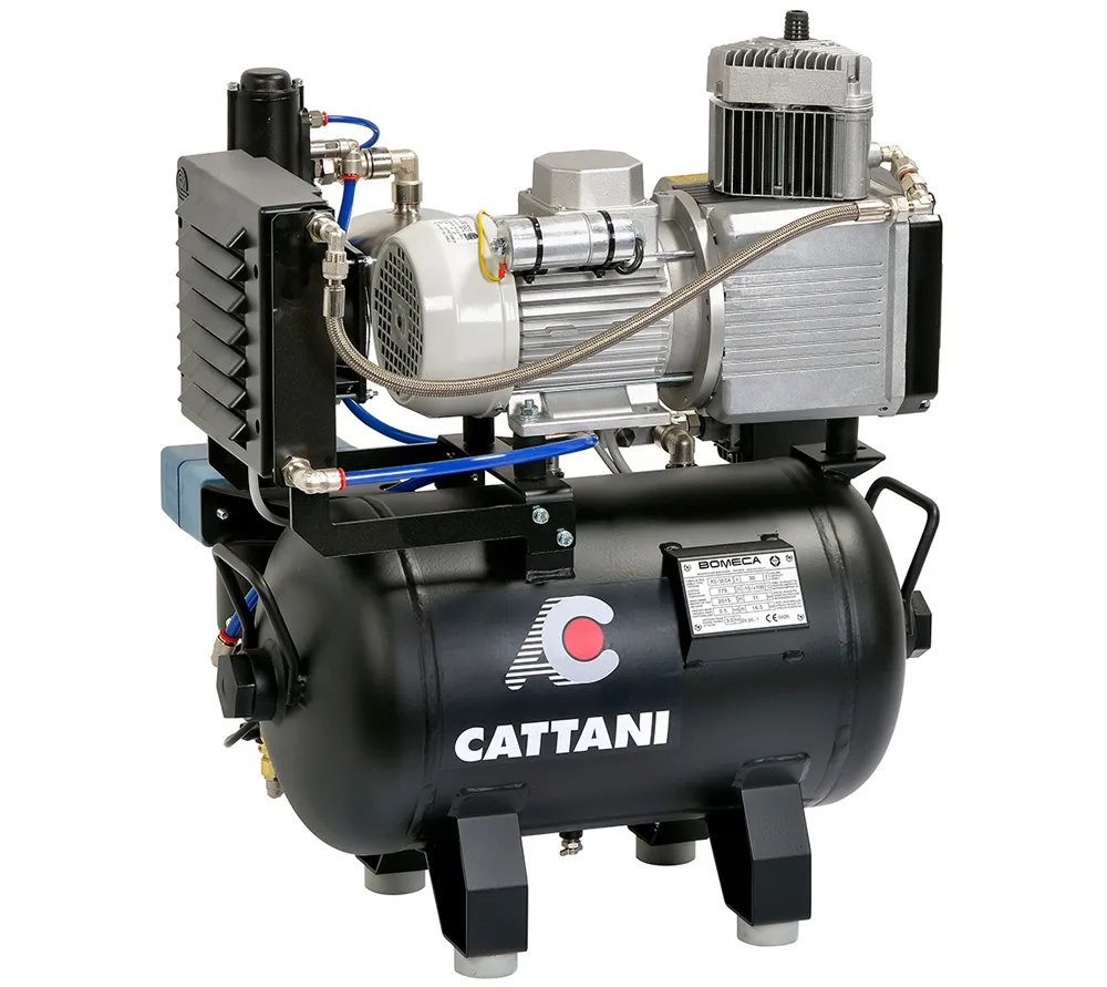 cattani компрессор для одной стоматологической установки, без осушителя, без кожуха, с ресивером 30 л, 68 л/мин