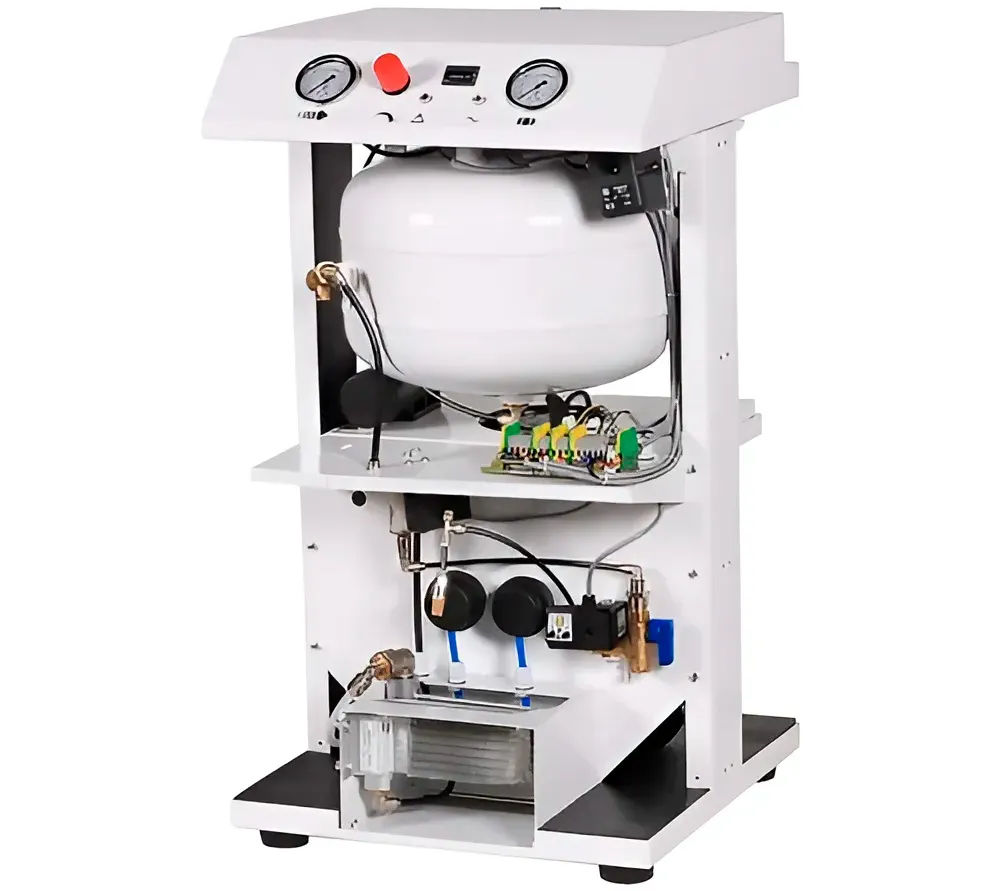 remeza км-24.old20км безмасляный компрессор для 2-х стоматологических установок, с осушителем мембранного типа, с кожухом, с ресивером 24 л, 140 л/мин  2