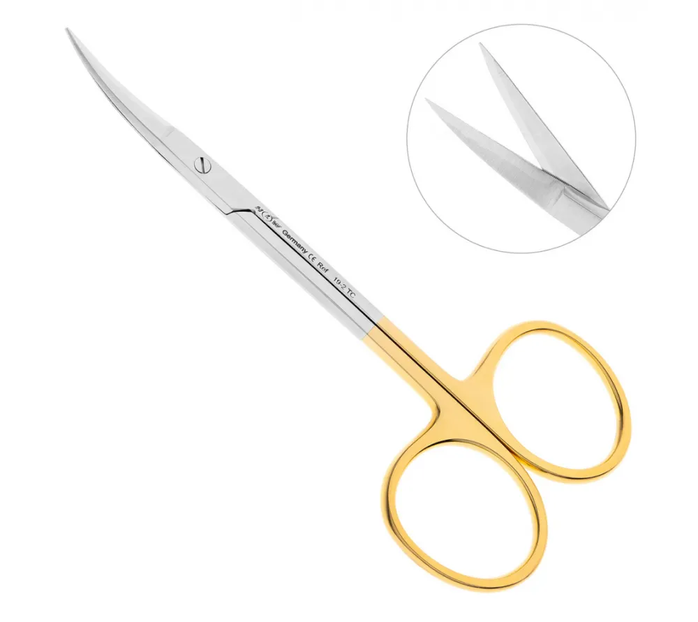 hlw iris-schere tc ножницы хирургические изогнутые, 115 мм