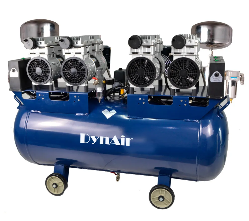 dynamic da7004d безмасляный компрессор для 5-х установок, 3-фазный, ресивер 100 л, 312 л/мин