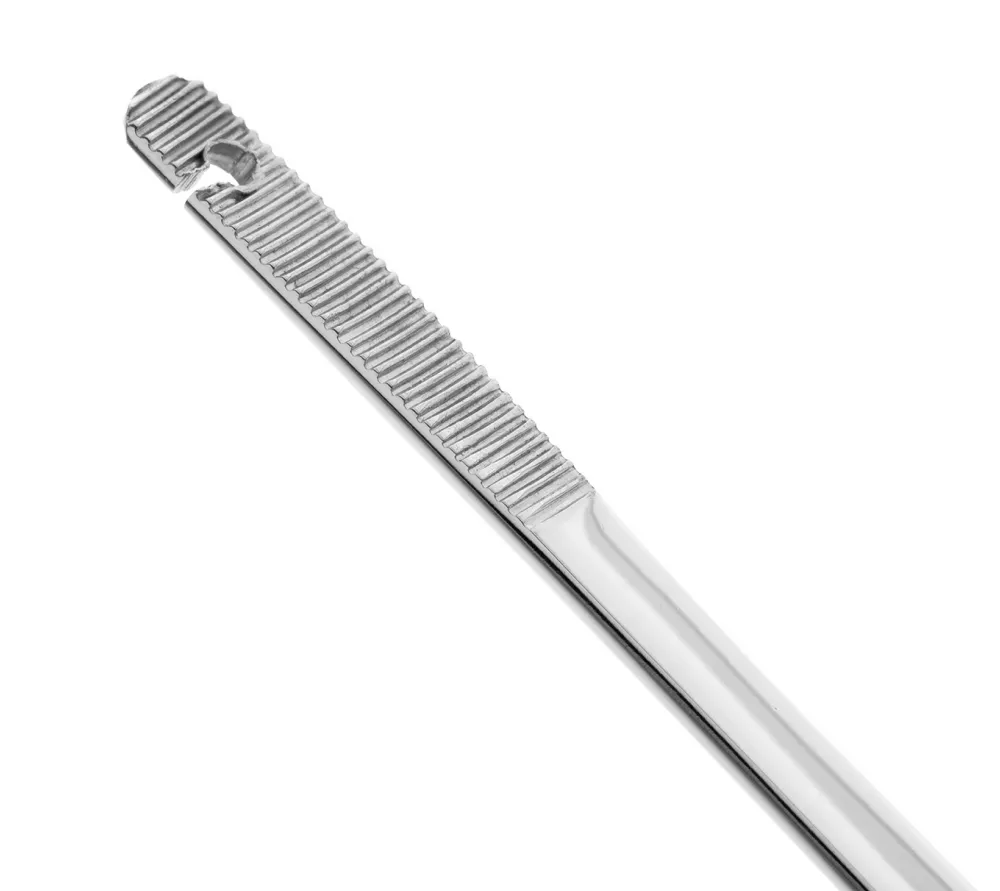 hlw пинцет шовный прямой, боковое окно, 150 мм  2