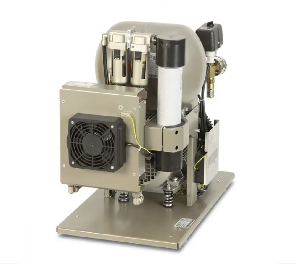 ekom dk50-10 z безмасляный компрессор для одной стоматологической установки, без кожуха, без осушителя, с ресивером 10 л, 70 л/мин  2