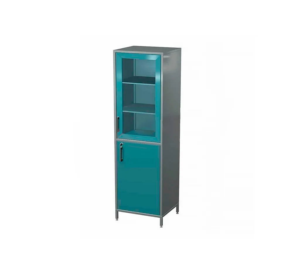 arkodor ar-x81 шкаф с распашной застекленной дверью, распашной металлической дверью с замком, тремя металлическими полками эконом