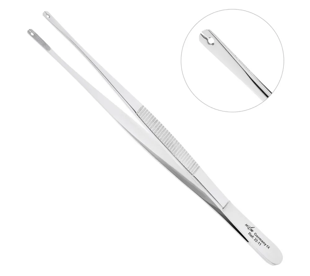 hlw пинцет шовный прямой, 150 мм