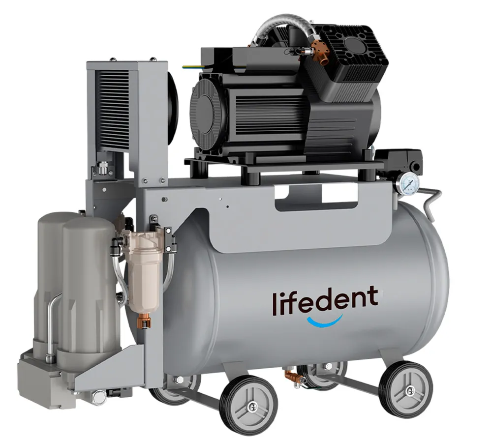lifedent ss150 безмасляный компрессор для 3-4 установок, с осушителем, с ресивером 60 л, 165 л/мин