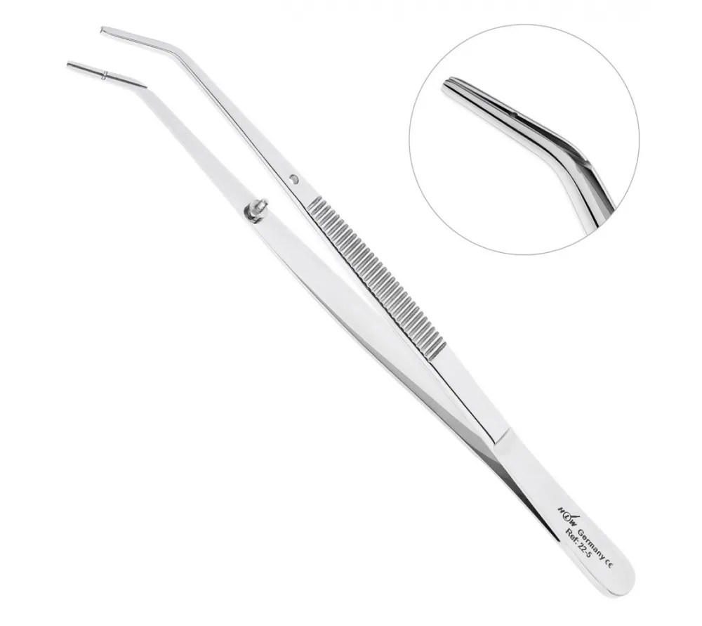 hlw pin пинцет стоматологический изогнутый, для пинов, 150 мм