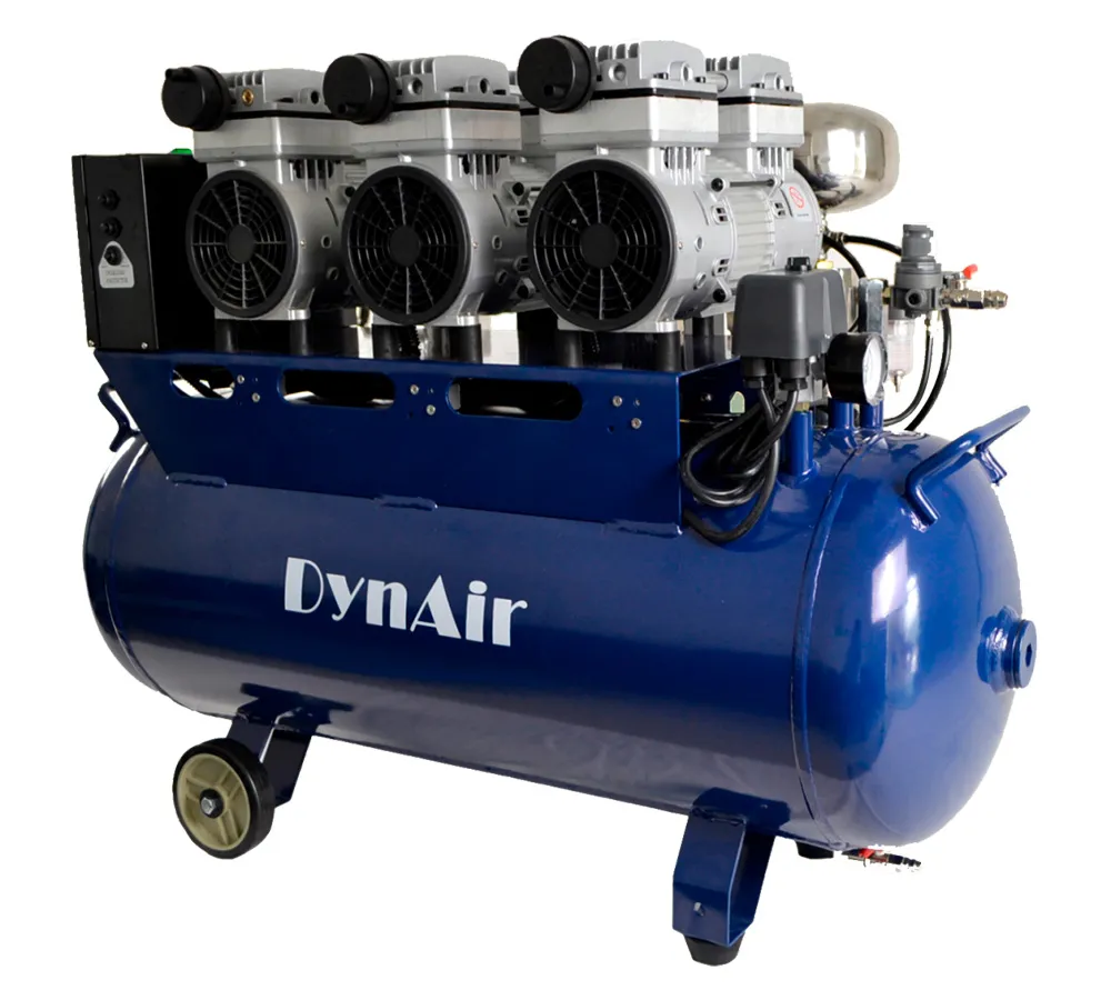 dynamic da7003d безмасляный компрессор для 4-х установок, с осушителем, 1-фазный, ресивер 70 л, 234 л/мин