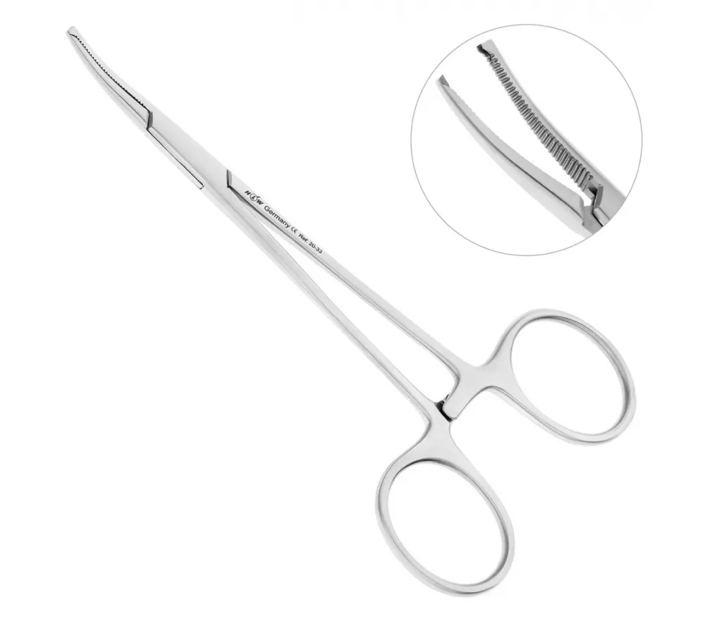 hlw kocherklemme зажим хирургический изогнутый с зубчиками, 12,5 см