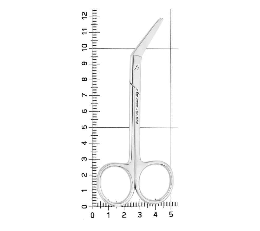 hlw nahtschere 19-13a,115 мм ножницы хирургические угловые для снятия швов  4
