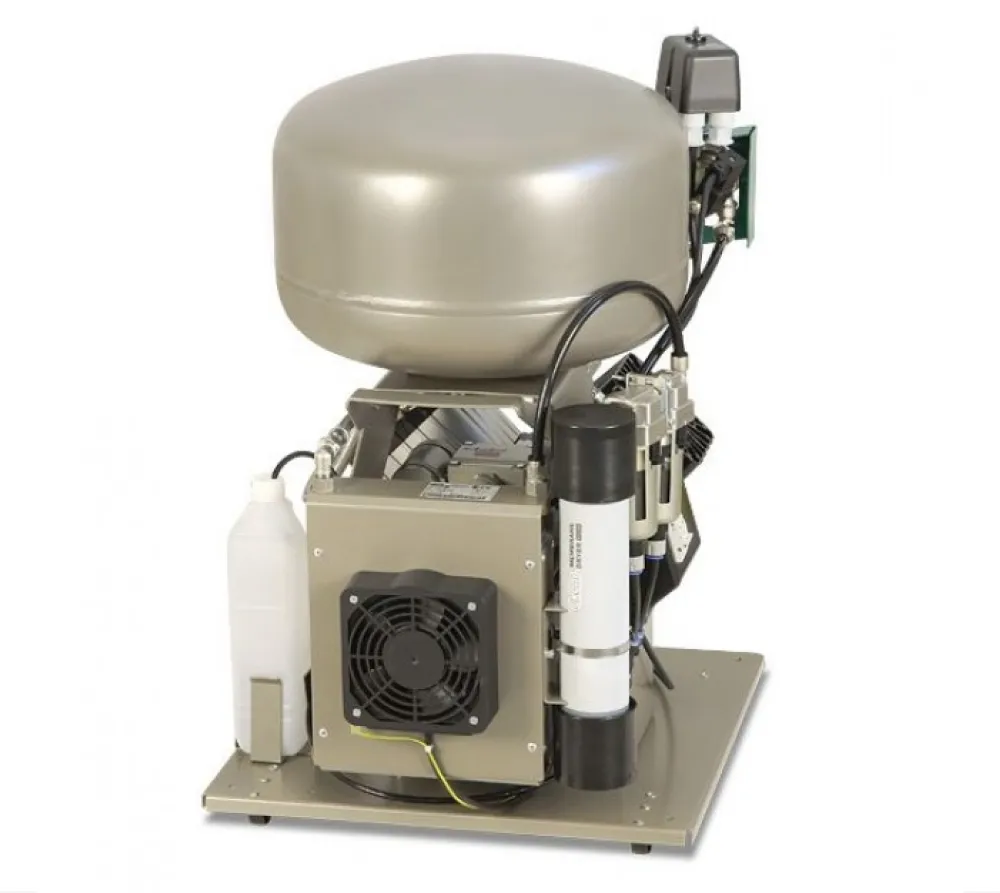 ekom dk50 2v безмасляный компрессор для 2-x стоматологических установок, без кожуха, без осушителя, с ресивером 25 л, 135 л/мин  2