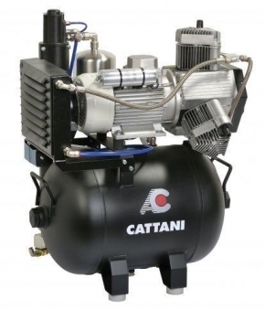 cattani трехцилиндровый компрессор на 3-4 установки, с осушителем, с ресивером 45 л, 238 л/мин, трехфазный