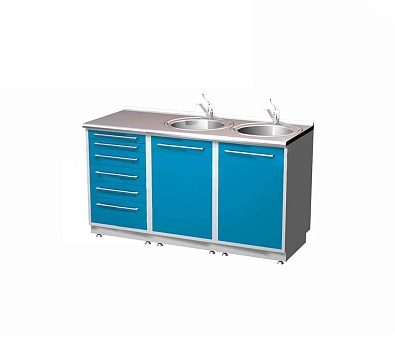 arkodor arkodent-m21 комплект мебели для стерилизационной, столешница из нержавеющей стали, 3 модуля